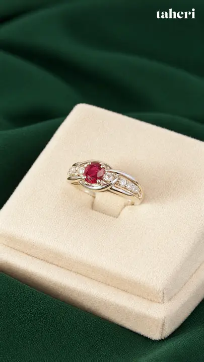 Ruby Swirl Crossover Ring by TAHERI