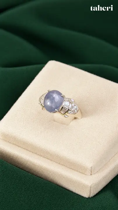 Star Sapphire Baguette Ring by TAHERI