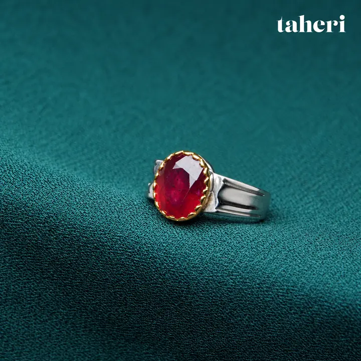Oval Ruby Crown Gents Ring by TAHERI