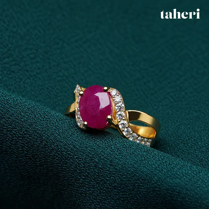 Ruby Oval Swirl Ring by TAHERI