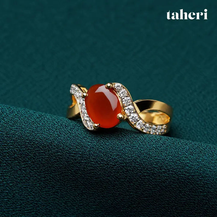 Aqeeq Oval Swirl Ring by TAHERI