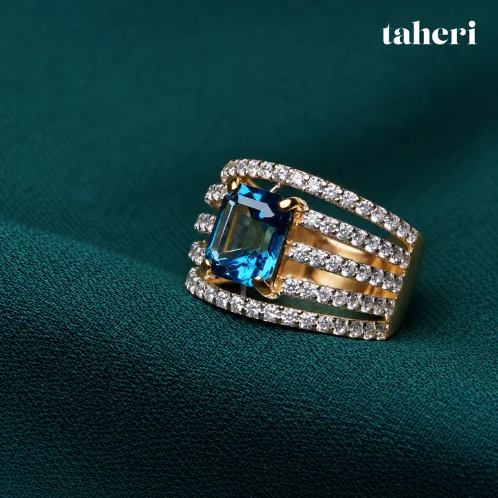 Blue Topaz Five-Row Ring by TAHERI, view 2