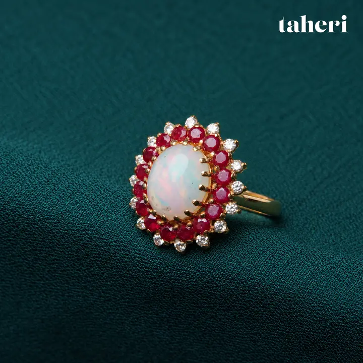 Opal Ruby Sunburst Ring by TAHERI