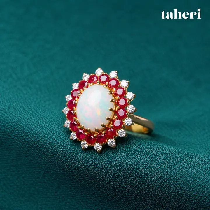Opal Ruby Sunburst Ring by TAHERI, view 3