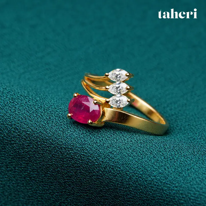 Ruby Marquise Bypass Ring by TAHERI