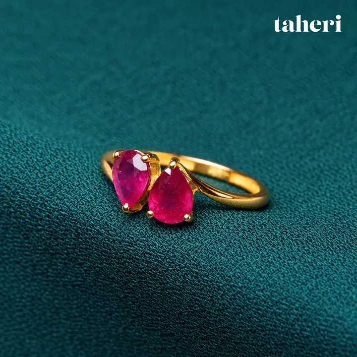 Ruby Pear Toi et Moi Ring by TAHERI