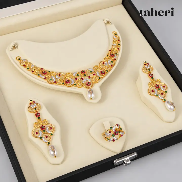 Multi-Color Scroll Pearl Set by TAHERI