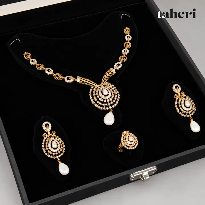 Pavé Medallion Pearl Set by TAHERI