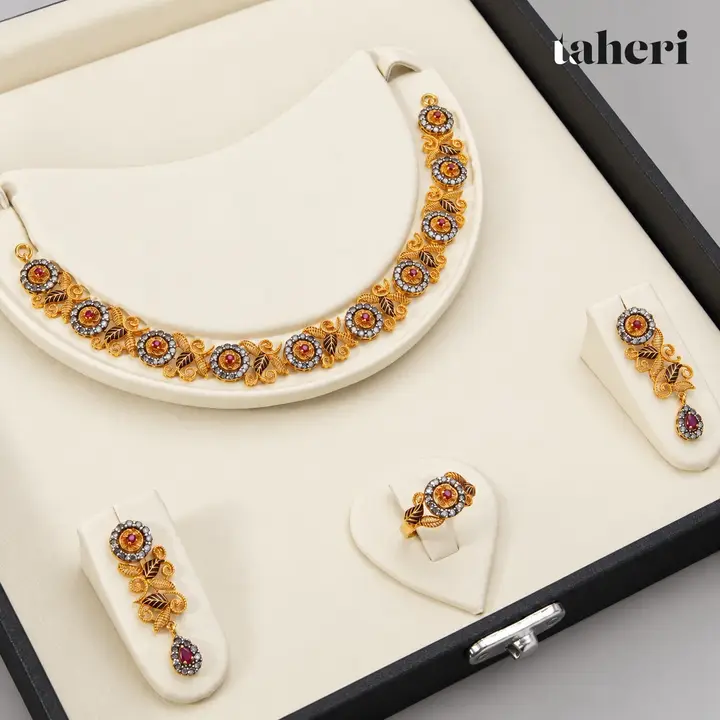 Amber Rosette Collar Set by TAHERI