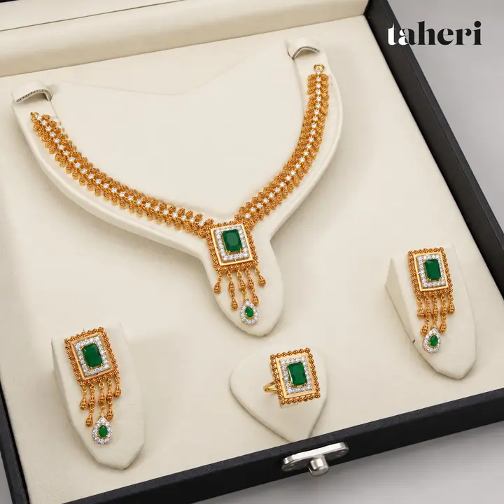 Emerald Square Fringe Set by TAHERI
