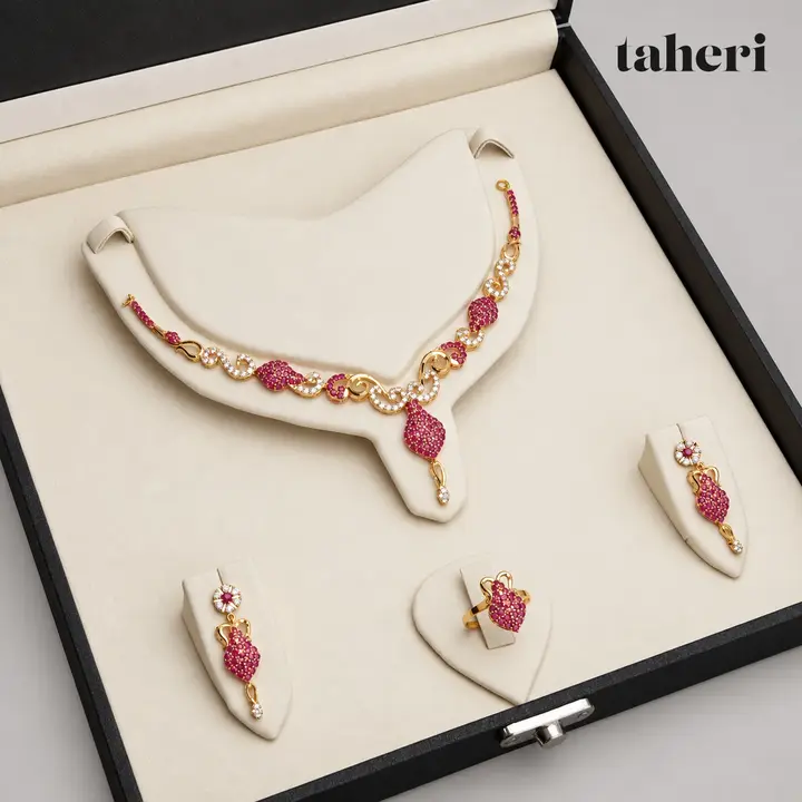 Ruby Pavé Heart Set by TAHERI