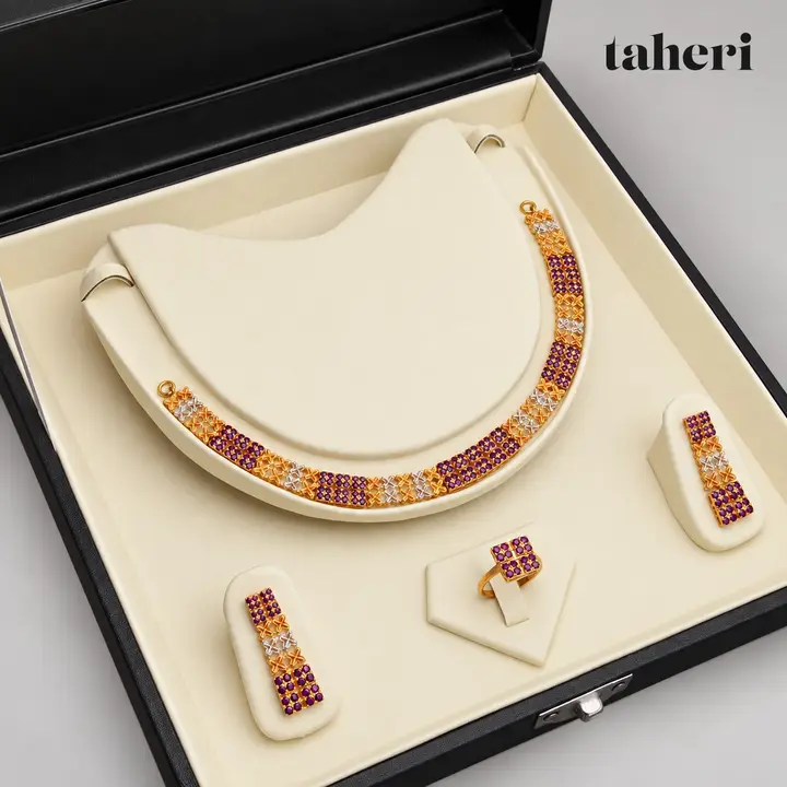 Ruby Lattice Collar Set II by TAHERI
