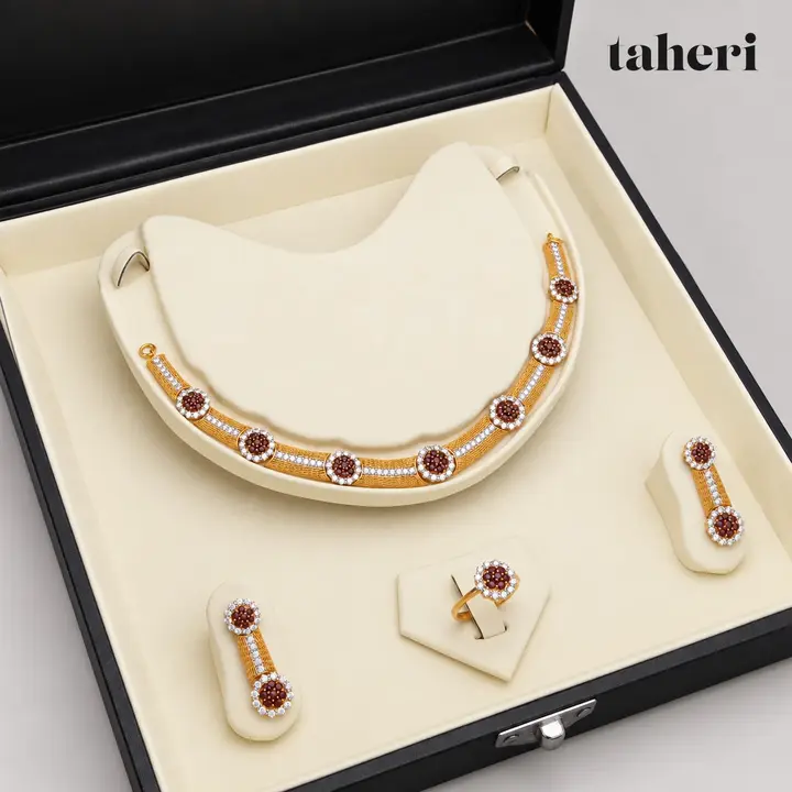 Ruby Rosette Collar Set by TAHERI