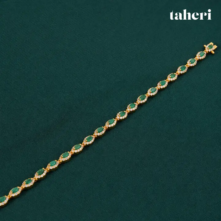 Emerald Halo Line Bracelet by TAHERI