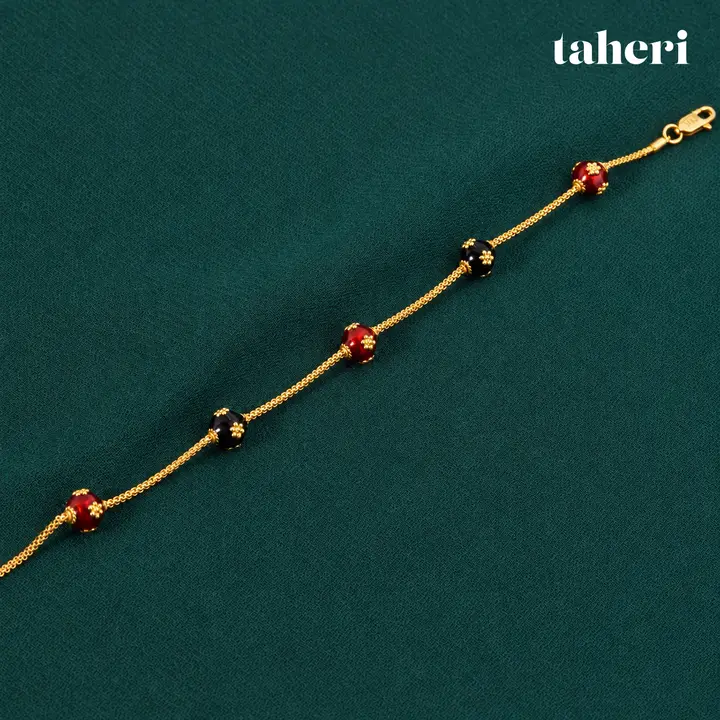 Meenakari Bead Chain Bracelet by TAHERI