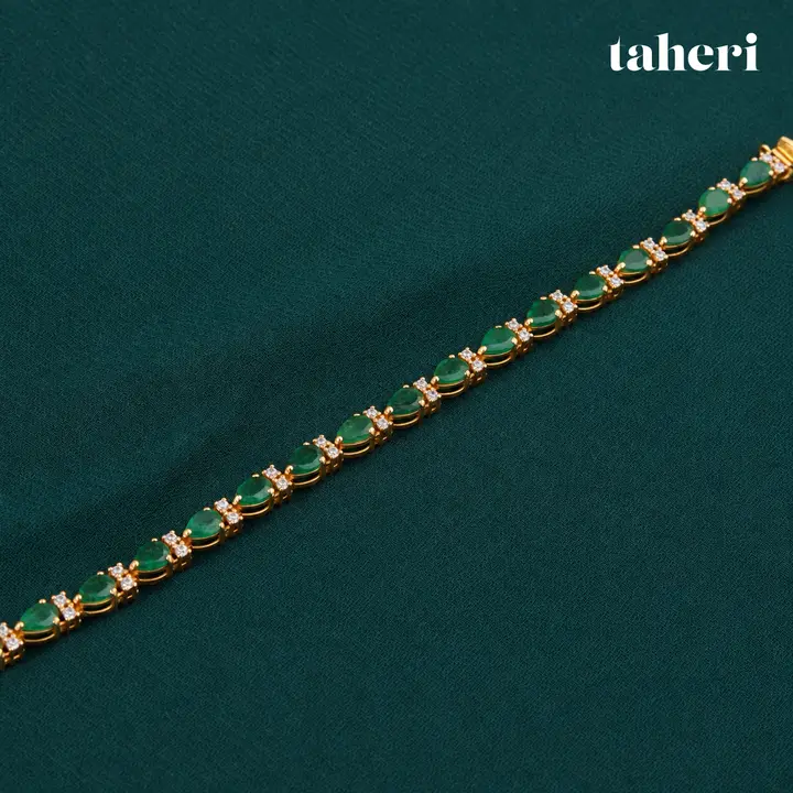 Emerald Pear Line Bracelet by TAHERI