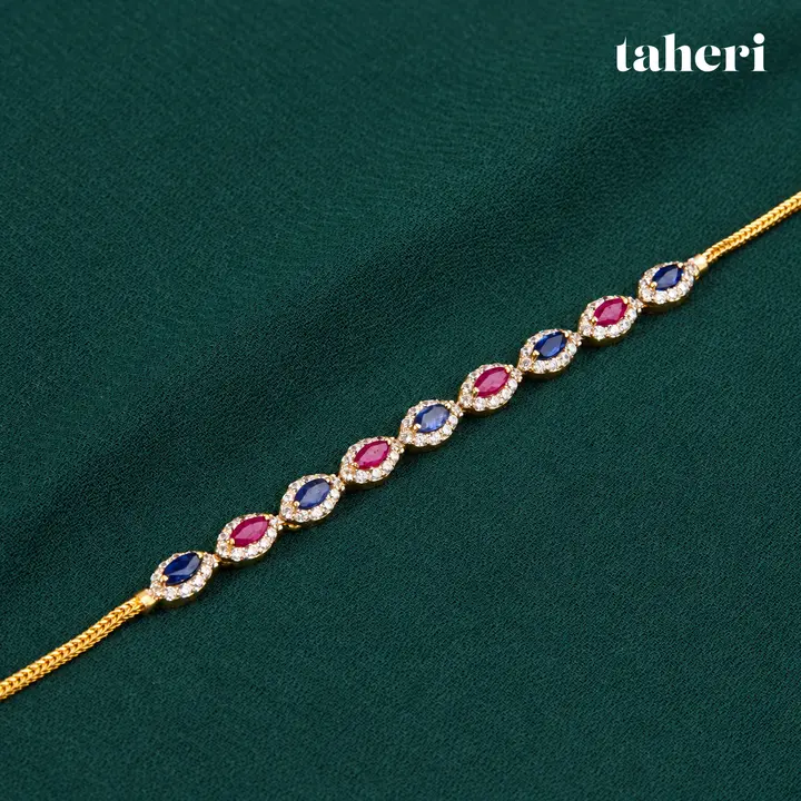 Ruby Sapphire Halo Bracelet by TAHERI