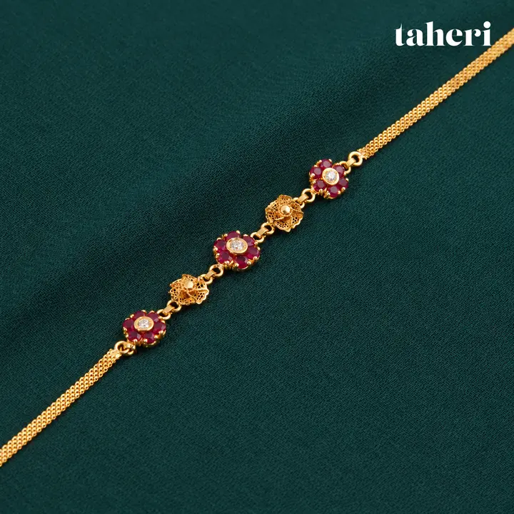 Ruby Rosette Filigree Bracelet by TAHERI