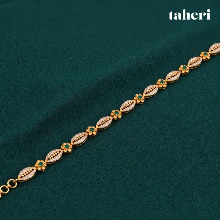 Emerald Flower Marquise Link Bracelet by TAHERI