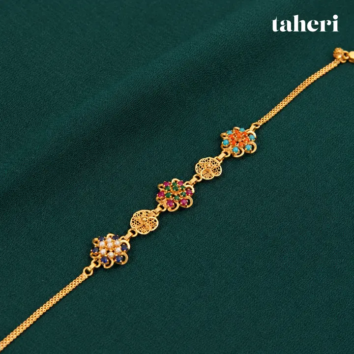 Multi-Colour Flower Filigree Bracelet by TAHERI