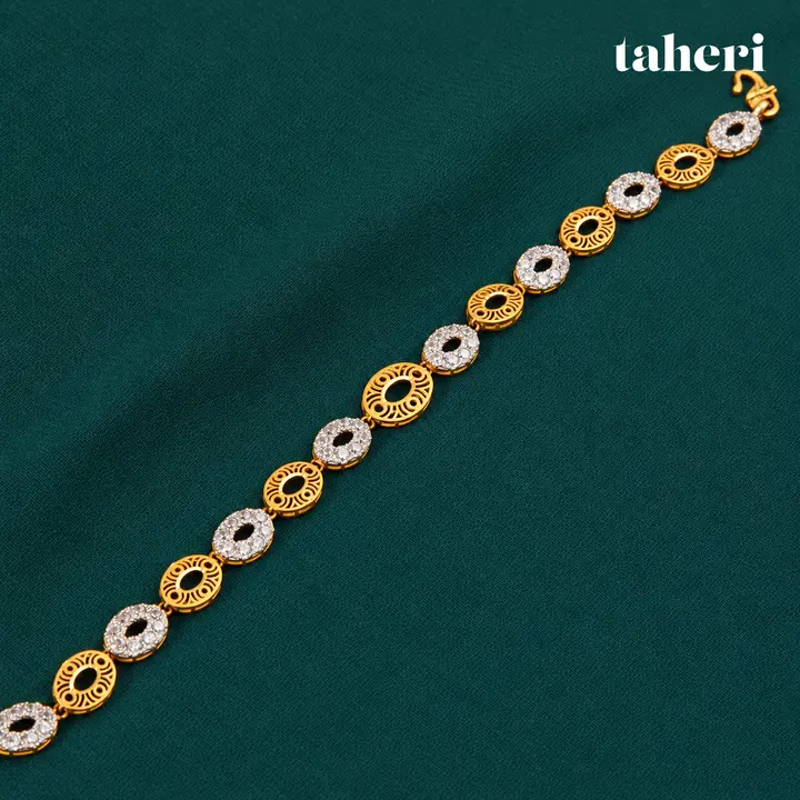 Pavé Oval Filigree Link Bracelet by TAHERI