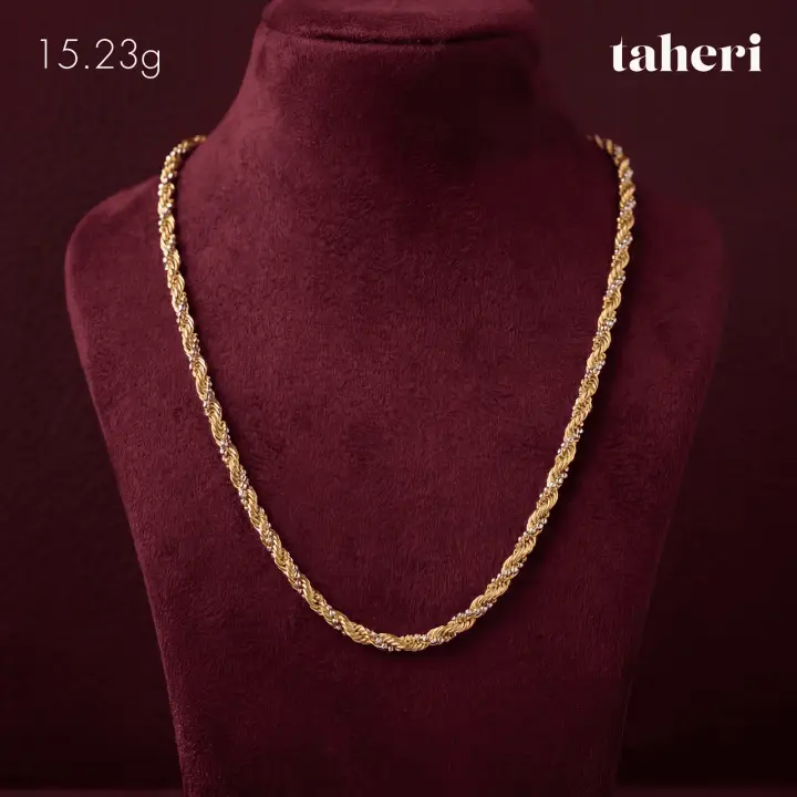 21k Two-Tone Gold Chain design 40 by TAHERI