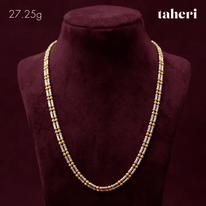 21k Two-Tone Gold Chain design 41 by TAHERI