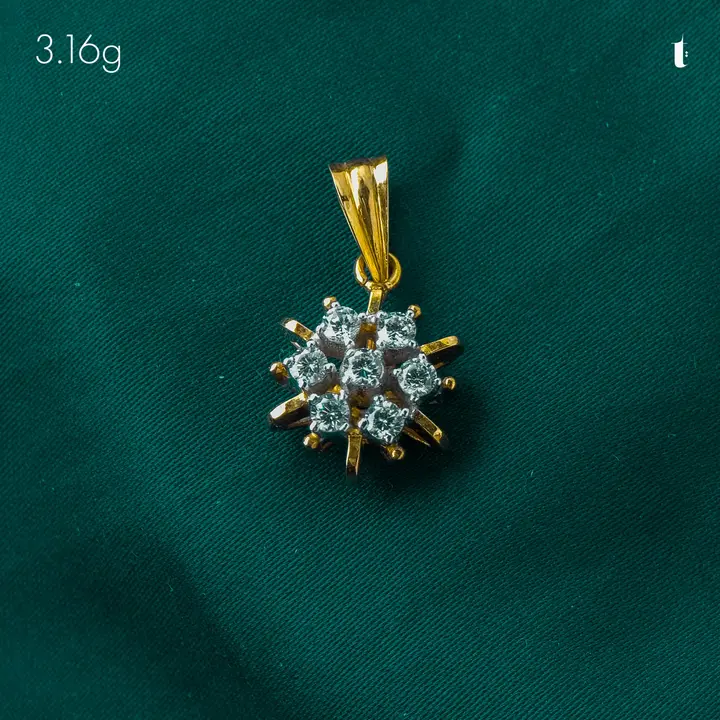 21k Yellow Gold Contemporary Locket with Cubic Zirconia design 26 by TAHERI