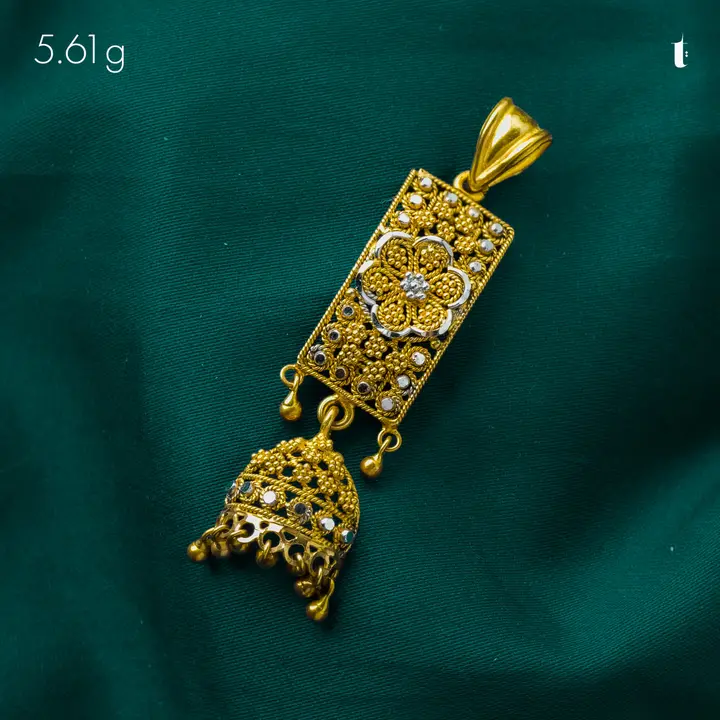 21k Two-Tone Gold Contemporary Locket with Cubic Zirconia design 28 by TAHERI