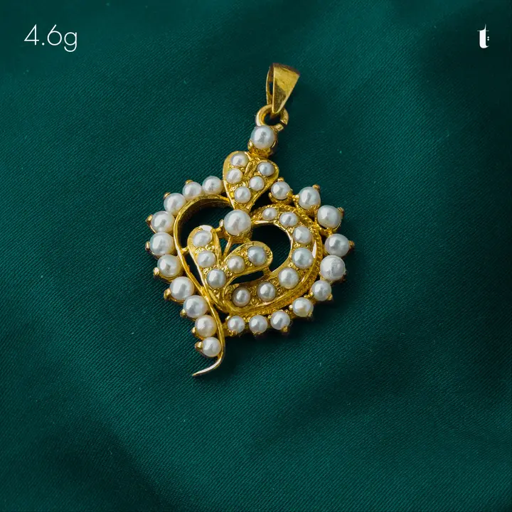 21k Yellow Gold Contemporary Locket with Pearl design 30 by TAHERI