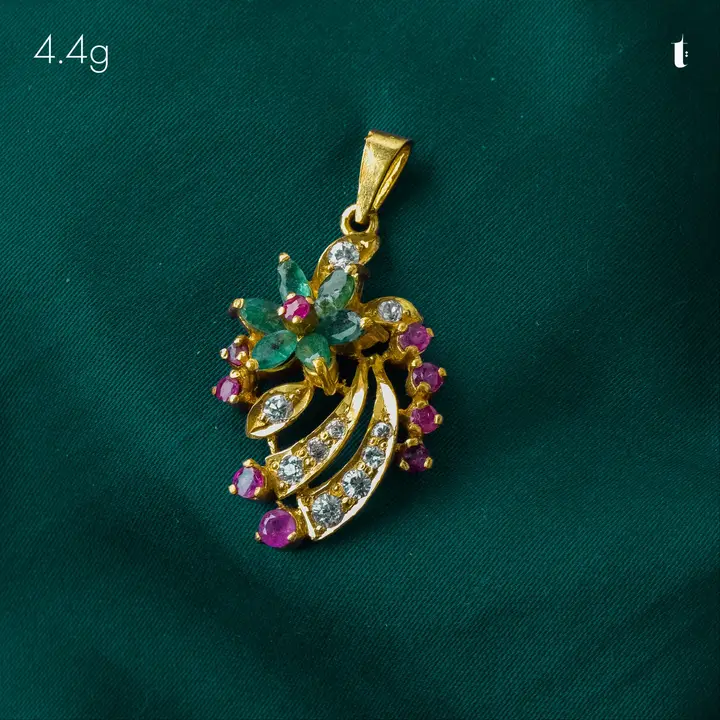 21k Yellow Gold Contemporary Locket with Emerald design 31 by TAHERI