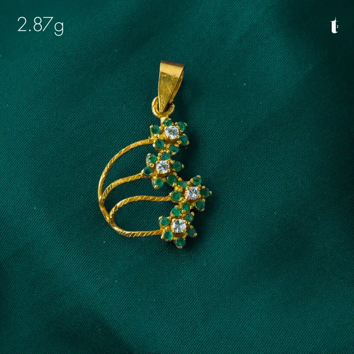 21k Yellow Gold Contemporary Locket with Emerald design 32 by TAHERI