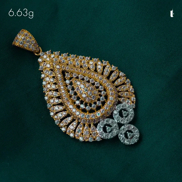 21k Two-Tone Gold Contemporary Locket with Cubic Zirconia design 34 by TAHERI