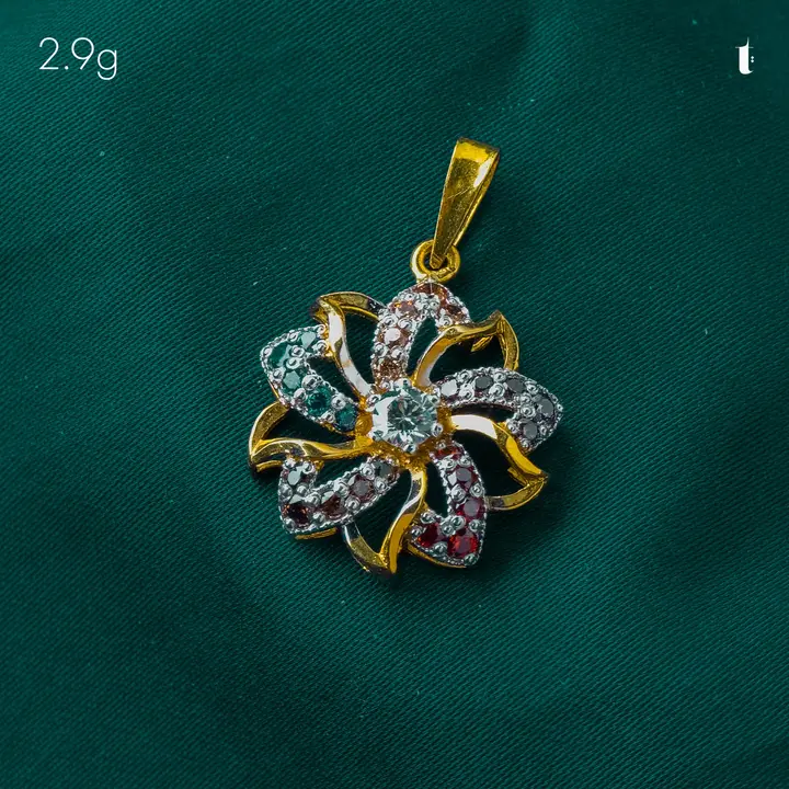 21k Two-Tone Gold Contemporary Locket with Colored Stones design 38 by TAHERI