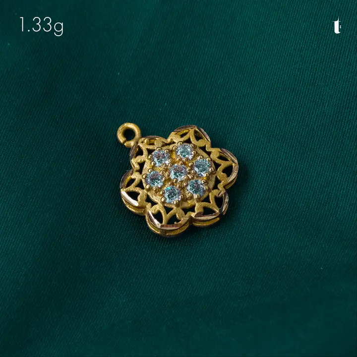 21k Yellow Gold Contemporary Locket with Cubic Zirconia design 40 by TAHERI
