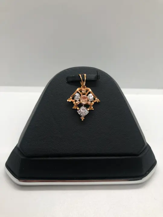21k Two-Tone Gold Locket with Cubic Zirconia design 169 by TAHERI