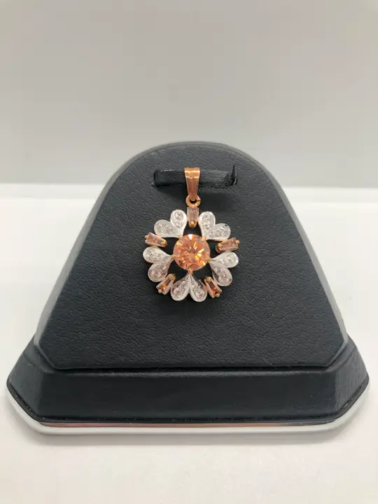 21k Two-Tone Gold Locket with Cubic Zirconia design 175 by TAHERI