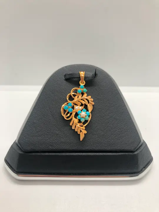 21k Yellow Gold Locket with Colored Stones design 184 by TAHERI
