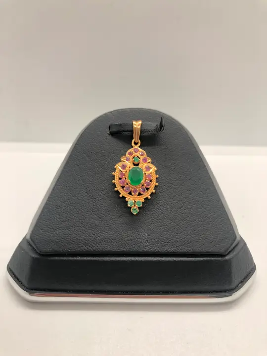 21k Yellow Gold Locket with Colored Stones design 189 by TAHERI