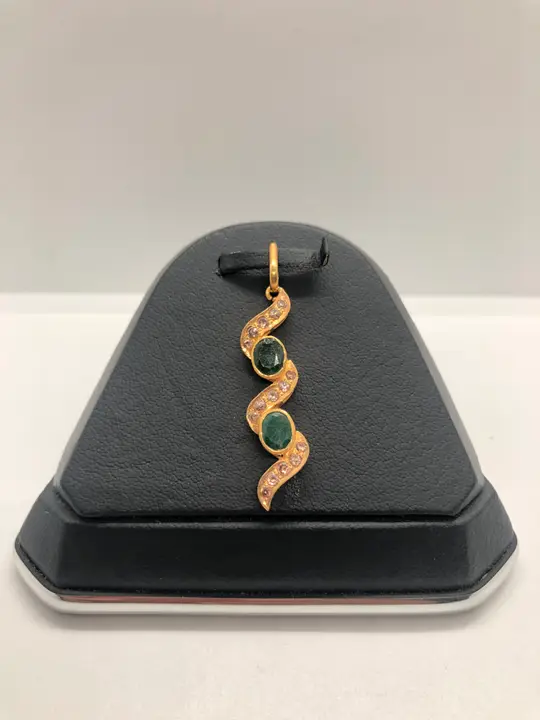 21k Yellow Gold Locket with Colored Stones design 190 by TAHERI