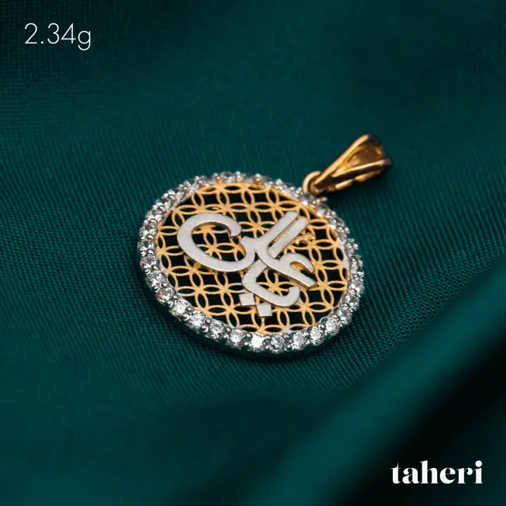 21k Two-Tone Gold Locket with Cubic Zirconia design 232 by TAHERI