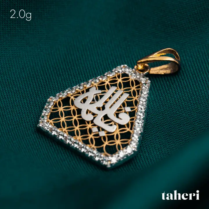 21k Two-Tone Gold Locket with Cubic Zirconia design 235 by TAHERI