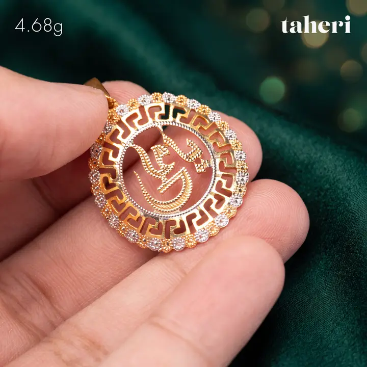 21k Two-Tone Gold Locket with Cubic Zirconia design 237 by TAHERI