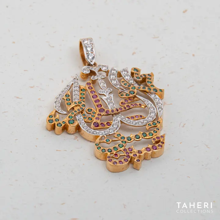 21k Two-Tone Gold Takhti with Cubic Zirconia design 27 by TAHERI