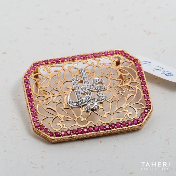 21k Two-Tone Gold Takhti with Ruby design 37 by TAHERI