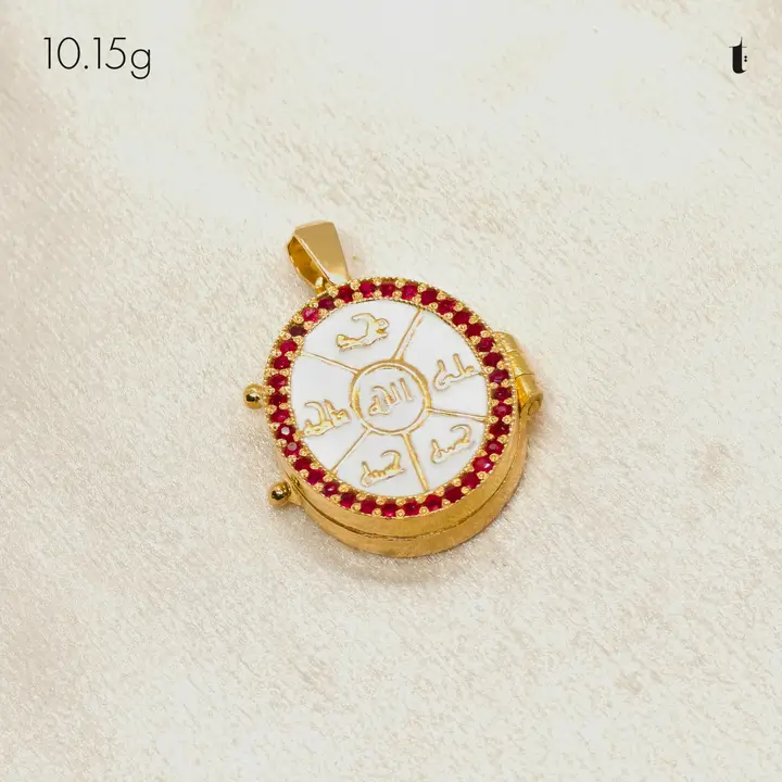 21k Yellow Gold Taweez with Ruby design 29 by TAHERI