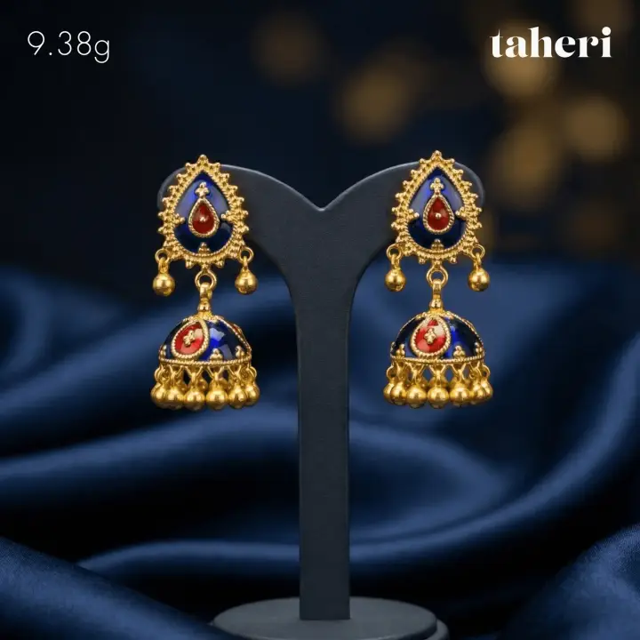 21k Yellow Gold Jhumki design 26 by TAHERI