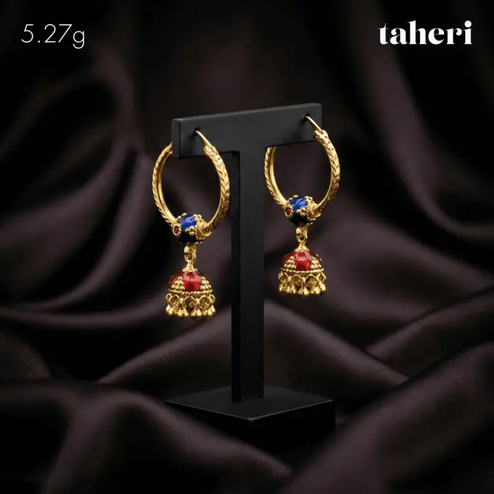 21k Yellow Gold Jhumki design 27 by TAHERI