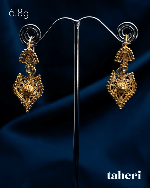 21k Yellow Gold Jhumki design 28 by TAHERI