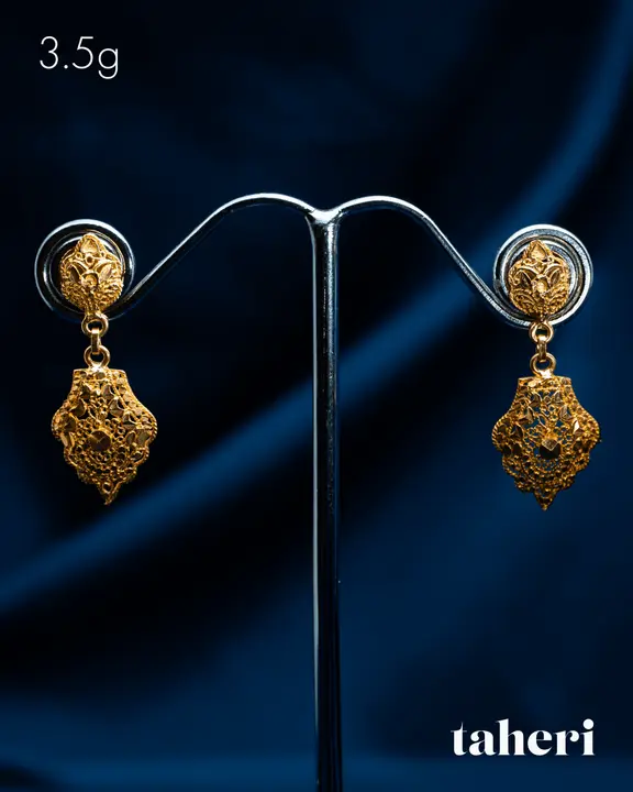 21k Yellow Gold Jhumki design 30 by TAHERI